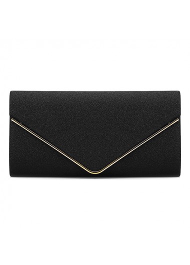 Modlily Black Shinning Magnetic Chains Clutch Bag - One Size