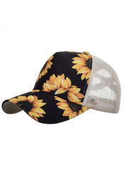 Modlily Black Sunflower Print Hat Baseball Cap - One Size