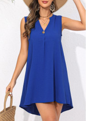 Modlily Button Split Dark Blue Cover Up - S