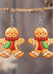 Modlily Christmas Ginger Gingerbread Man Acrylic Earrings - One Size