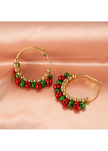 Modlily Christmas Gold Bell Design Alloy Earrings - One Size