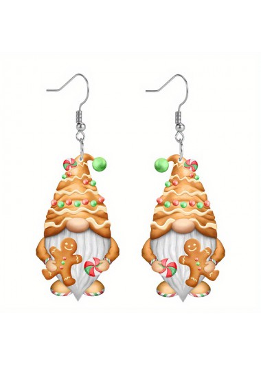 Modlily Christmas Santa Claus Acrylic Ginger Earrings - One Size