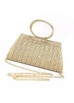 Modlily Circular Ring Detail Light Camel Magnetic Hand Bag - One Size