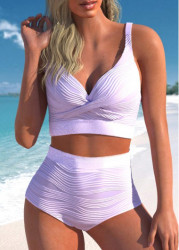 Modlily Criss Cross Light Purple Bikini Set - S