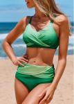 Modlily Criss Cross Ombre Green Bikini Top - M