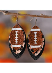 Modlily Dark Coffee Faux Leather Leopard Earrings - One Size