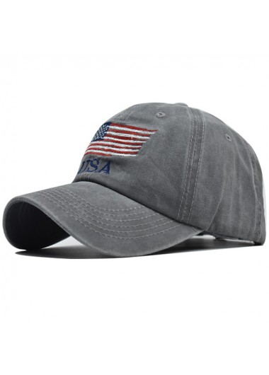 Modlily Dark Grey American Flag Hat Baseball Cap - One Size