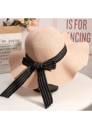 Modlily Dusty Pink Tie Bowknot Visor Hat - One Size