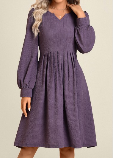 Modlily Dusty Purple Split Long Sleeve Dress - S