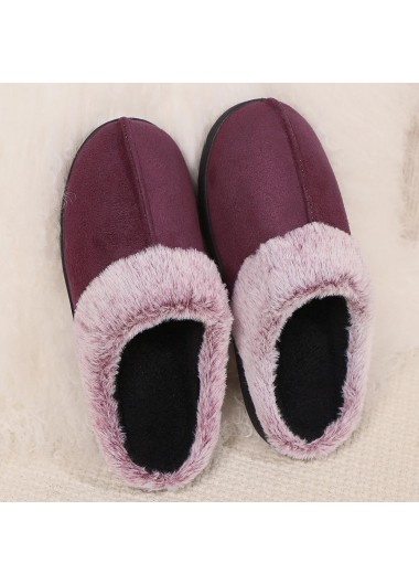 Modlily Flip Flops Closed Toe Falt Dark Reddish Purple Slippers - 36