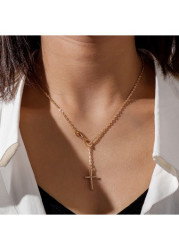 Modlily Gold Cross Eight Design Alloy Necklace - One Size