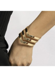 Modlily Gold Geometric Design Cut Out Bracelet - One Size