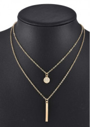 Modlily Gold Square Rhinestone Alloy Necklace Set - One Size