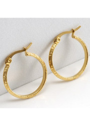 Modlily Golden Round Design Geometric Metal Earrings - One Size