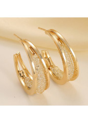 Modlily Golden Round Hollow Design Alloy Earrings - One Size