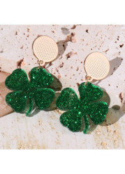 Modlily Green Plants Saint Patrick&apos;s Day Earrings - One Size