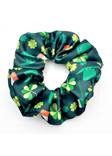 Modlily Green Saint Patrick Flag Design Scrunchie - One Size