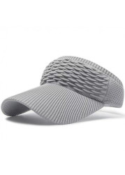 Modlily Grey Knitted Stretchy Adjustable Visor Hat - One Size