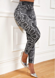 Modlily Grey Snakeskin Print High Waisted Leggings - XL