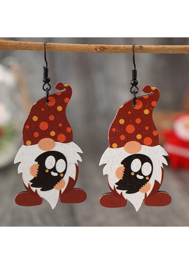 Modlily Halloween Santa Claus Alloy Red Earrings - One Size