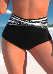 Modlily High Waisted Polka Dot Black Bikini Bottom - XXL