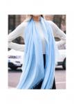 Modlily Light Blue Tassel Detail Lightweight Scarf - One Size