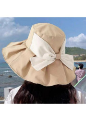 Modlily Light Camel Bowknot Design Polyester Visor Hat - One Size