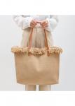 Modlily Light Camel Magnetic Canvas Tassel Shoulder Bag - One Size