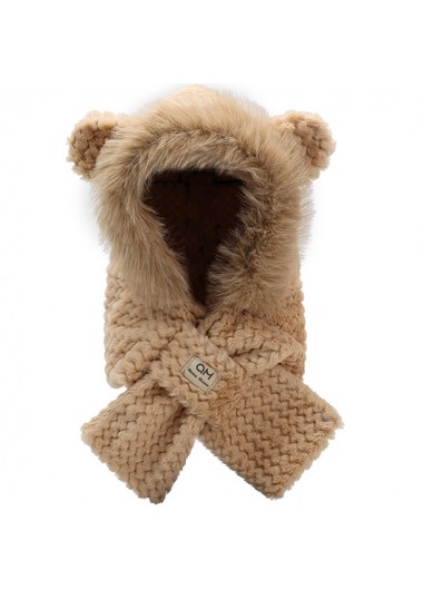 Modlily Light Camel Plush Design Cotton Hat - One Size