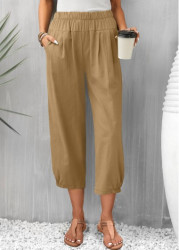 Modlily Light Coffee Pocket High Waisted Pants - S