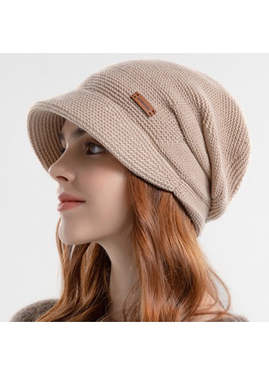 Modlily Light Coffee Thick Plush Material Hat - One Size