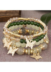 Modlily Light Green Butterfly Alloy Detail Bracelets - One Size