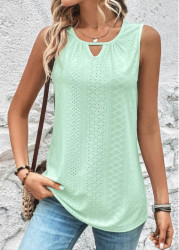 Modlily Light Green Cut Out Tank Top - L