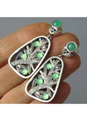 Modlily Light Green Tree Design Alloy Earrings - One Size