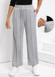 Modlily Light Grey Drawstring High Waisted Pants - S