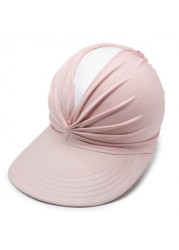 Modlily Light Pink Cutout Ruched Visor Hat - One Size