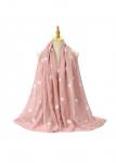 Modlily Light Pink Polka Dot Cotton Hemp Scarf - One Size