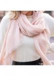 Modlily Light Pink Tassel Detail Lightweight Scarf - One Size