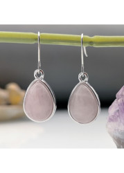 Modlily Light Pink Waterdrop Design Metal Earrings - One Size