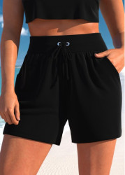 Modlily Light Weight High Waisted Black Beach Shorts - S