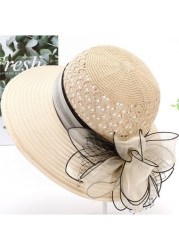 Modlily Mesh Flower Design Cutout Beige Hat - One Size