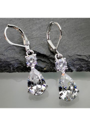 Modlily Metal Detail Waterdrop Design Silver Earrings - One Size