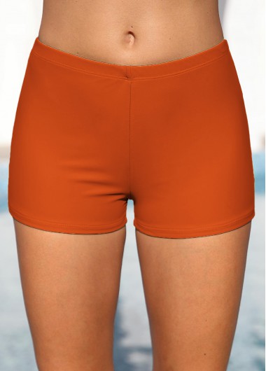 Modlily Mid Waisted Orange Skinny Swim Shorts - XL