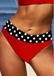 Modlily Mid Waisted Polka Dot Red Bikini Bottom - XXL