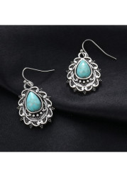 Modlily Mint Green Alloy Detail Teardrop Earrings - One Size