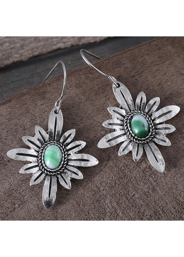 Modlily Mint Green Alloy Floral Bohemian Earrings - One Size