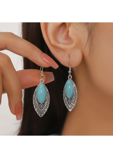 Modlily Mint Green Alloy Hollow Retro Earrings - One Size