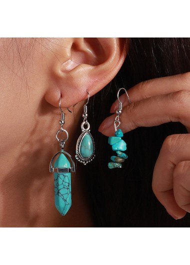 Modlily Mint Green Alloy Waterdrop Earrings Set - One Size