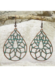 Modlily Mint Green Hollow Alloy Detail Earrings - One Size