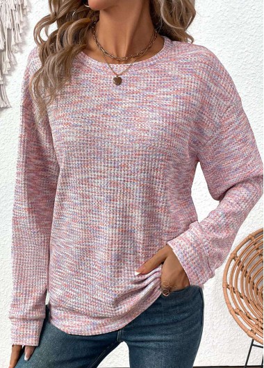 Modlily Multi Color Long Sleeve Round Neck Sweatshirt - M